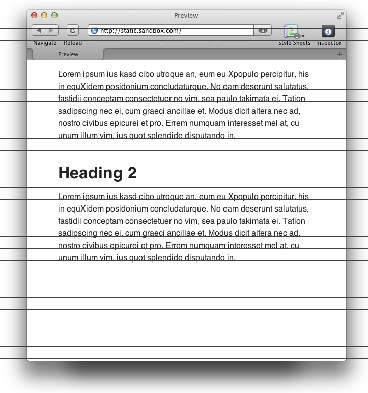 Screenshot showing the h2 is tighter to the next paragraph